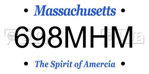 698MHM Massachusetts License Plate
