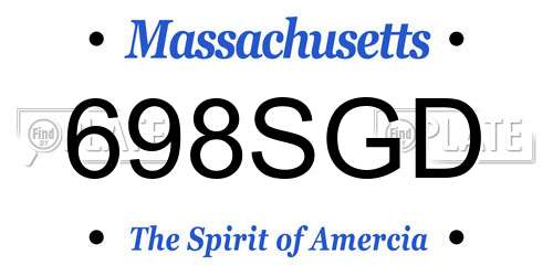 698SGD Massachusetts License Plate