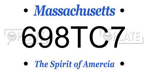 698TC7 Massachusetts License Plate