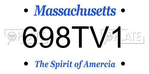 698TV1 Massachusetts License Plate