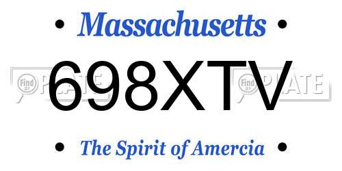 698XTV Massachusetts License Plate