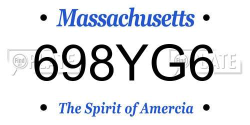 698YG6 Massachusetts License Plate