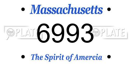 6993 Massachusetts License Plate
