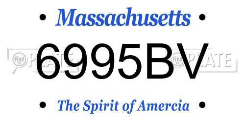 6995BV Massachusetts License Plate
