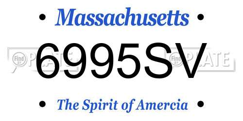 6995SV Massachusetts License Plate