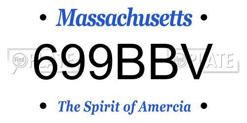 699BBV Massachusetts License Plate