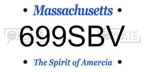 699SBV Massachusetts License Plate