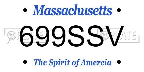 699SSV Massachusetts License Plate