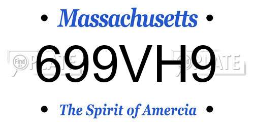 699VH9 Massachusetts License Plate