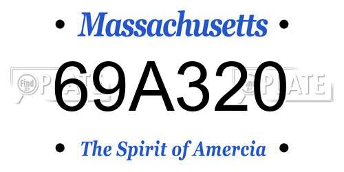 69A320 Massachusetts License Plate