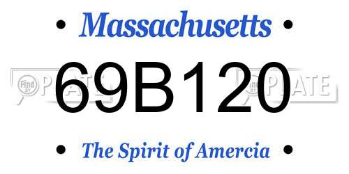 69B120 Massachusetts License Plate