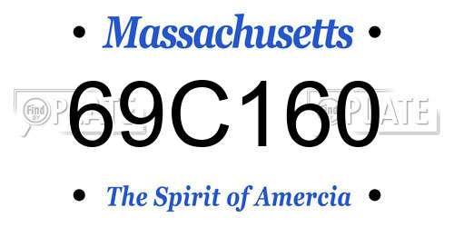 69C160 Massachusetts License Plate
