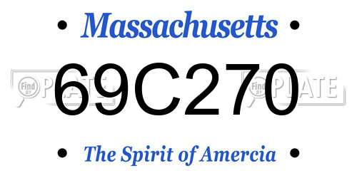 69C270 Massachusetts License Plate
