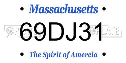 69DJ31 Massachusetts License Plate