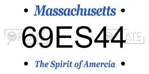69ES44 Massachusetts License Plate