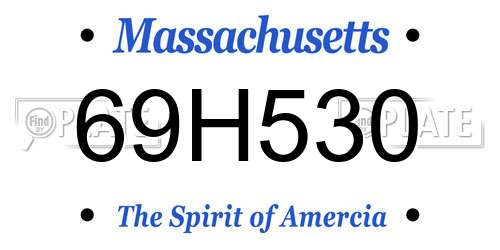 69H530 Massachusetts License Plate