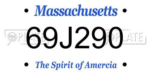 69J290 Massachusetts License Plate