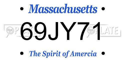 69JY71 Massachusetts License Plate