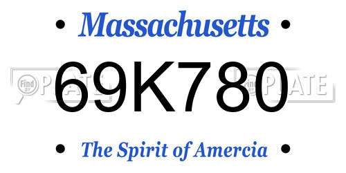 69K780 Massachusetts License Plate