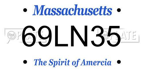 69LN35 Massachusetts License Plate
