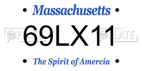 69LX11 Massachusetts License Plate