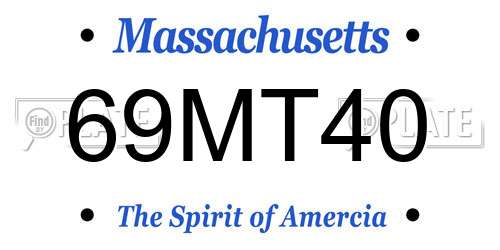 69MT40 Massachusetts License Plate