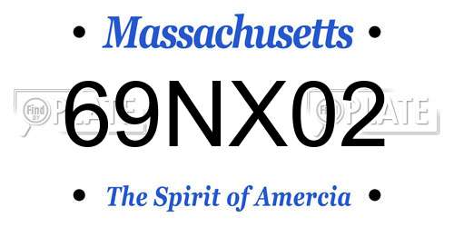 69NX02 Massachusetts License Plate