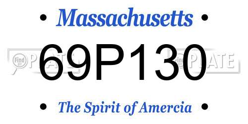 69P130 Massachusetts License Plate