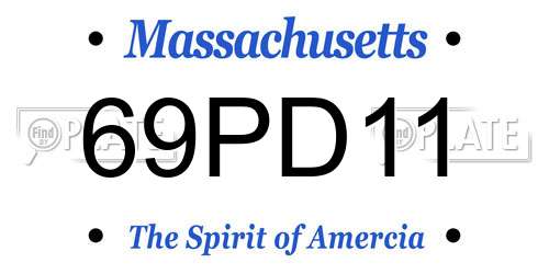 69PD11 Massachusetts License Plate