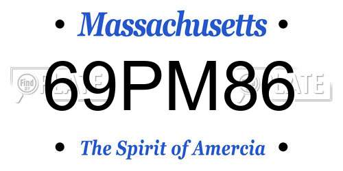 69PM86 Massachusetts License Plate