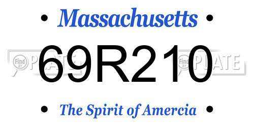 69R210 Massachusetts License Plate