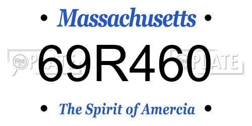 69R460 Massachusetts License Plate