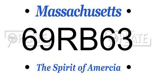 69RB63 Massachusetts License Plate