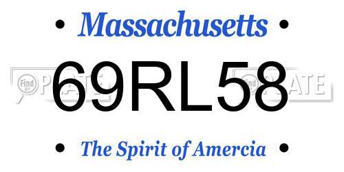 69RL58 Massachusetts License Plate