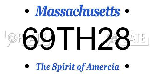 69TH28 Massachusetts License Plate