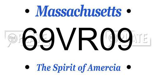 69VR09 Massachusetts License Plate