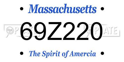 69Z220 Massachusetts License Plate