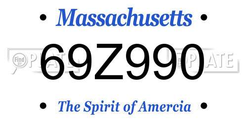 69Z990 Massachusetts License Plate
