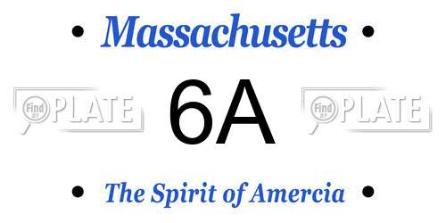 6A Massachusetts License Plate