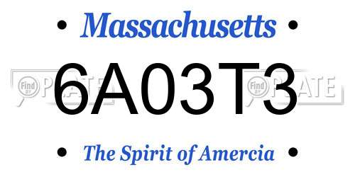 6A03T3 Massachusetts License Plate