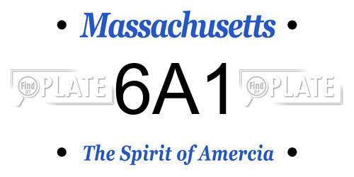 6A1 Massachusetts License Plate