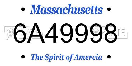 6A49998 Massachusetts License Plate