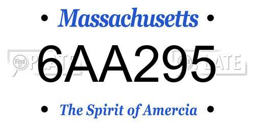 6AA295 Massachusetts License Plate