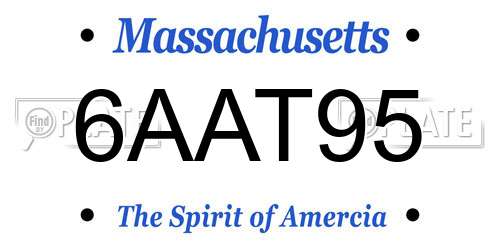 6AAT95 Massachusetts License Plate