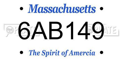 6AB149 Massachusetts License Plate