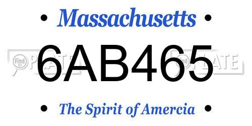 6AB465 Massachusetts License Plate