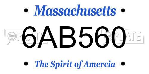 6AB560 Massachusetts License Plate