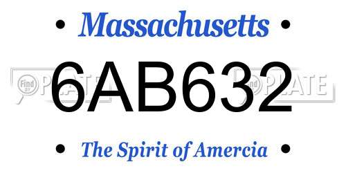 6AB632 Massachusetts License Plate