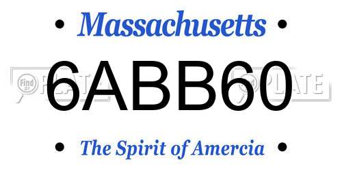 6ABB60 Massachusetts License Plate