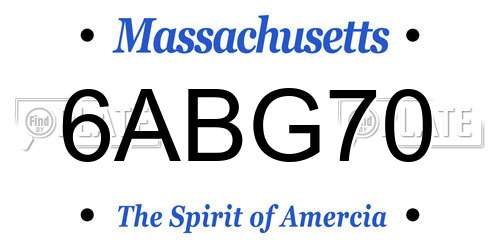 6ABG70 Massachusetts License Plate